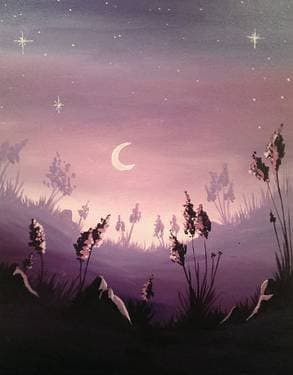 Lavender Moonrise - Paint Nite event in Pasadena , CA