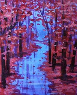 Autumn Reflections - Paint Nite event in Duarte, CA