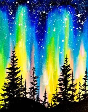 Bright Aurora Sky - Paint Nite event in Calgary , AB