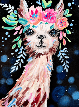 Lovely Llama  - Paint Nite event in Rocklin, CA