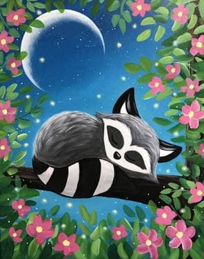 Restful Raccoon - Paint Nite event in SAN JOSE, CA