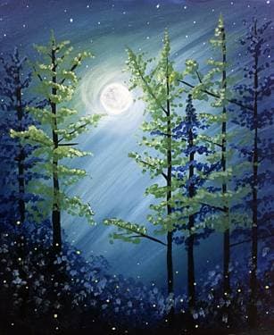 Midnight Forest - Paint Nite event in Auburn, CA