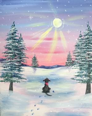 Snow Daze - Paint and sip event at Seward's Folly Bar & Grill in Anchorage, AK - PaintNite.com