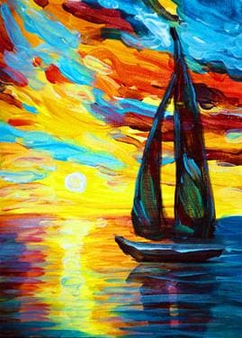 On a Boat - Paint Nite event in Markham, ON