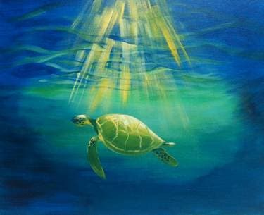 Sea Turtle Serenity - Paint and sip event at Heckler Brewing Company in Fayetteville, NC - PaintNite.com