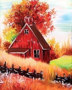 Red Autumn Barn - Paint Nite event in Pierrefonds, QC