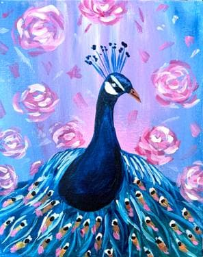 Peacock Rose - Paint Nite event in Galt, CA