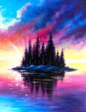 Glowing Island - Paint Nite event in Vancouver, BC