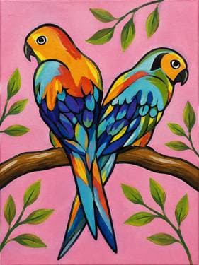 A Pair or Parrots  - Paint Nite event in Fremont, CA