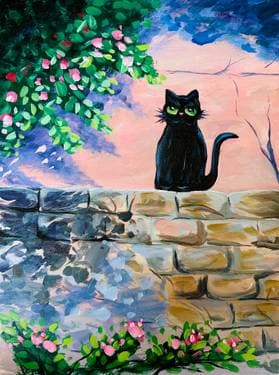 Black Garden Cat - Paint Nite event in Napa, CA