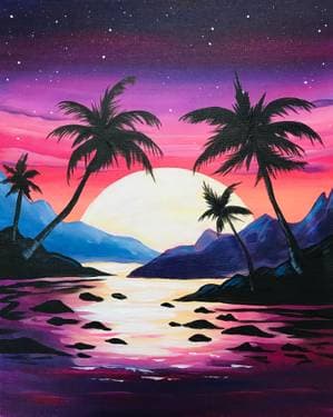Palm Tree Fantasy - Paint Nite event in Vancouver, BC