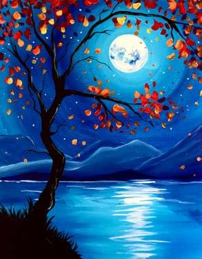 Full Moon in Fall  - Paint Nite event in Pasadena , CA