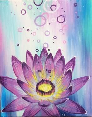 Whimsical Lotus - Paint Nite event in Edmonton, AB