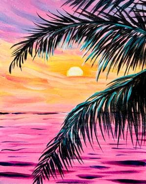 Pink Palm View - Paint Nite event in Mississauga, ON