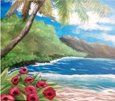 Hawaiian Beach - Paint Nite event in Los Angeles , CA