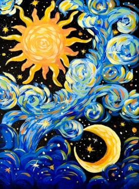 Sun and Moon  - Paint Nite event in Winnipeg, MB
