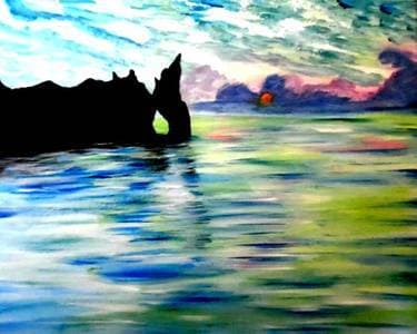 Monet's Sunset Cliff - Paint Nite event in Ottawa, ON