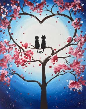 Valentine Cats - Paint Nite event in Toronto, ON