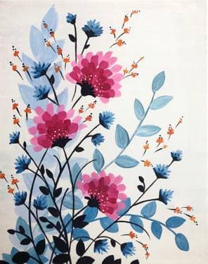 Fanciful Floral I - Paint Nite event in Los Angeles , CA