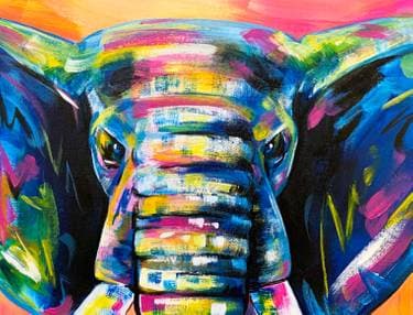 Vibrant Elephant - Paint Nite event in Mississauga, ON