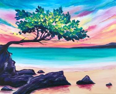 Beach Bonsai - Paint Nite event in Bettendorf, IA