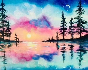 Lakeside Dreamer  - Paint and sip event at Canlan Sports - Langley Twin Rinks in Langley, BC - PaintNite.com