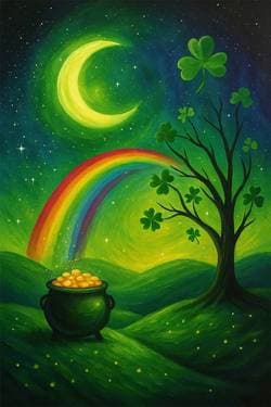 Moonlit luck - Paint Nite event in Edmonton, AB