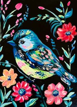 Boho Chickadee  - Paint and sip event at Buffalo Wild Wings- Bel Air in BEL AIR, MD - PaintNite.com