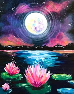 Full Moon Lotus - Paint Nite event in Markham, ON