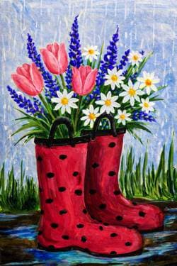Blooming Boots - Paint Nite event in Rocklin, CA