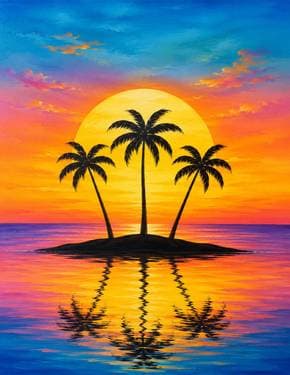 Sunset Paradise 2 - Paint Nite event in Janesville, WI