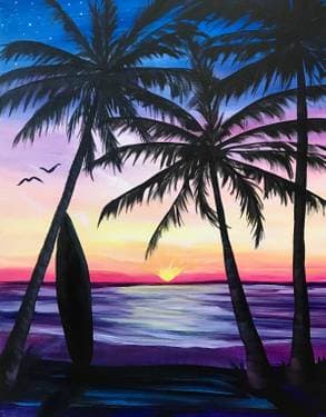 Sunset Surfer II - Paint Nite event in Chico, CA