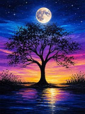 Quiet Moon - Paint Nite event in Saint-Hubert, QC