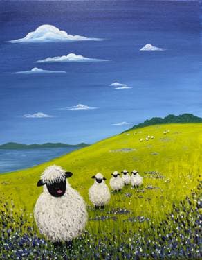 Wooly Cute Sheep - Paint Nite event in Chico, CA