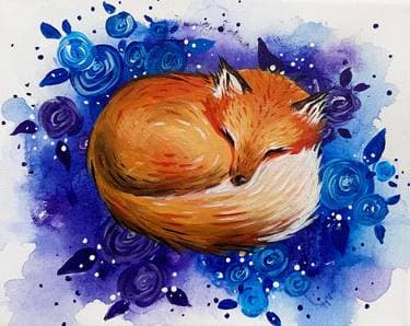 Sleepy Fox II - Paint Nite event in Salt Lake City, UT