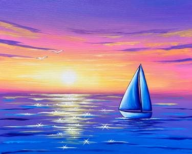 Sailboat Sparkle - Paint Nite event in MISSISSAUGA, ON