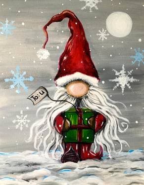Xmas Gnome - Paint Nite event in Oshawa, ON