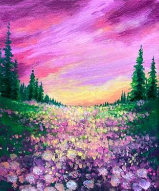 Flower Valley - Paint and sip event at Feral Public House - Heathen in Vancouver, WA - PaintNite.com