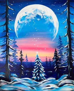 Frosty Moonscape - Paint Nite event in Claremont, CA