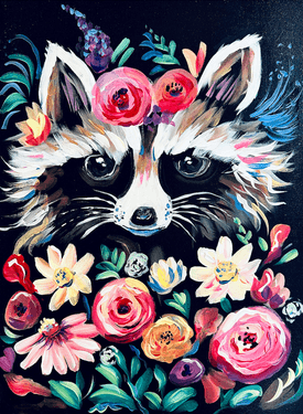 Raccoon & Roses  - Paint Nite event in Toronto, ON