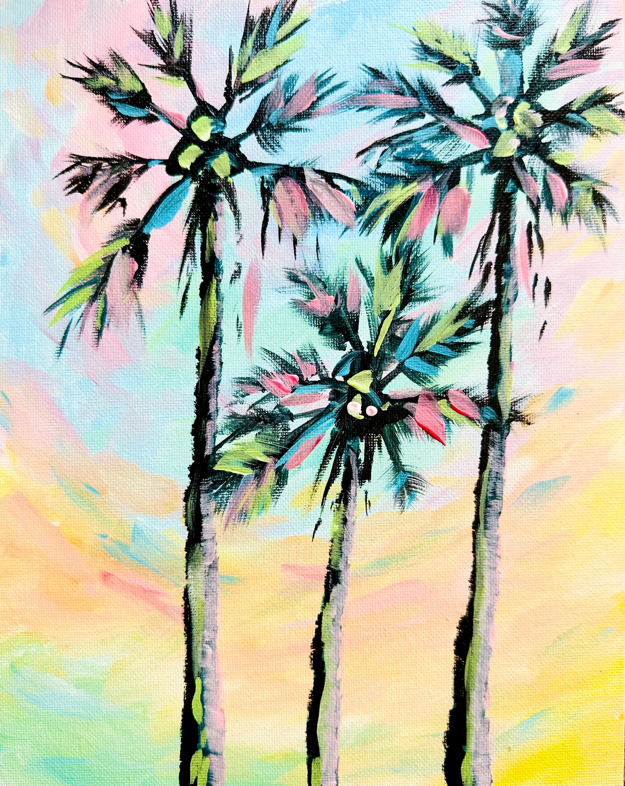 Palms in Pastel - Paint Nite event in Tustin, CA