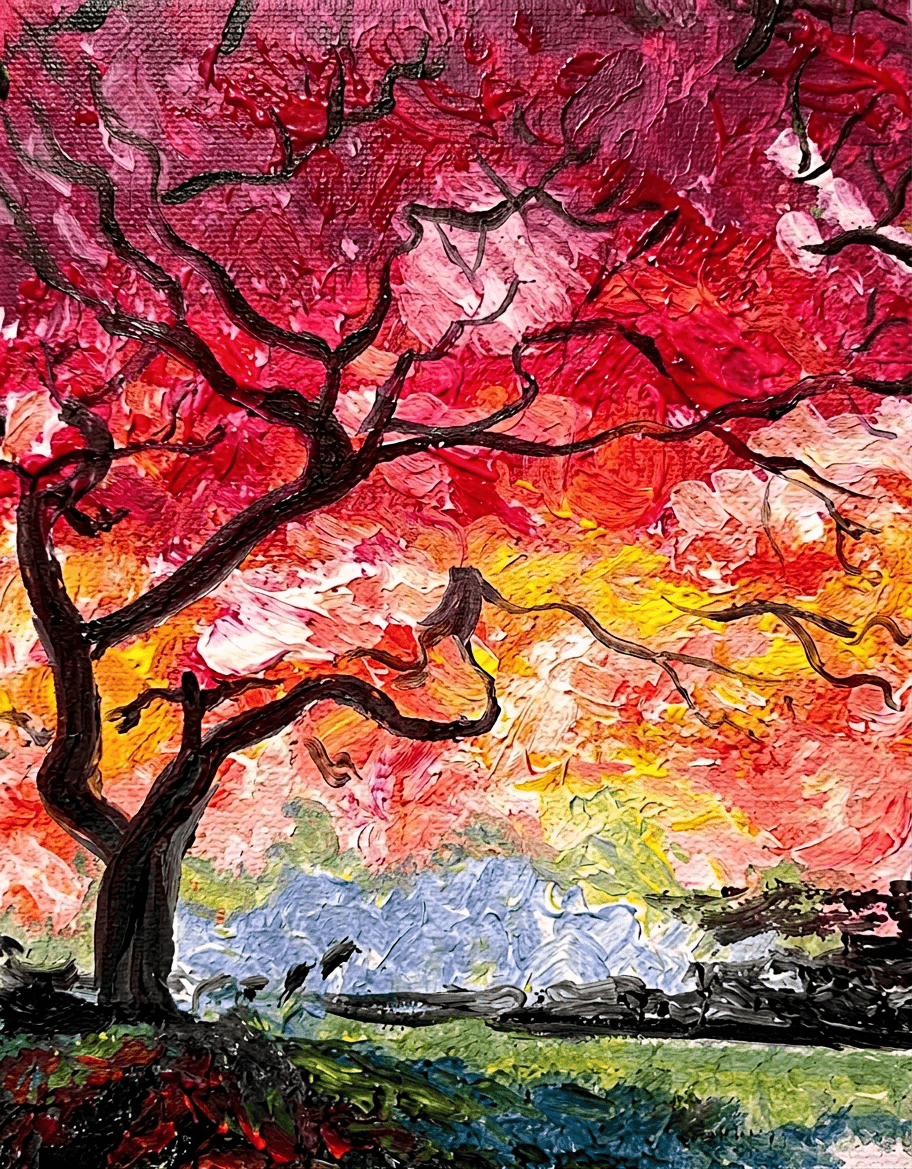 Under the red tree — Painting