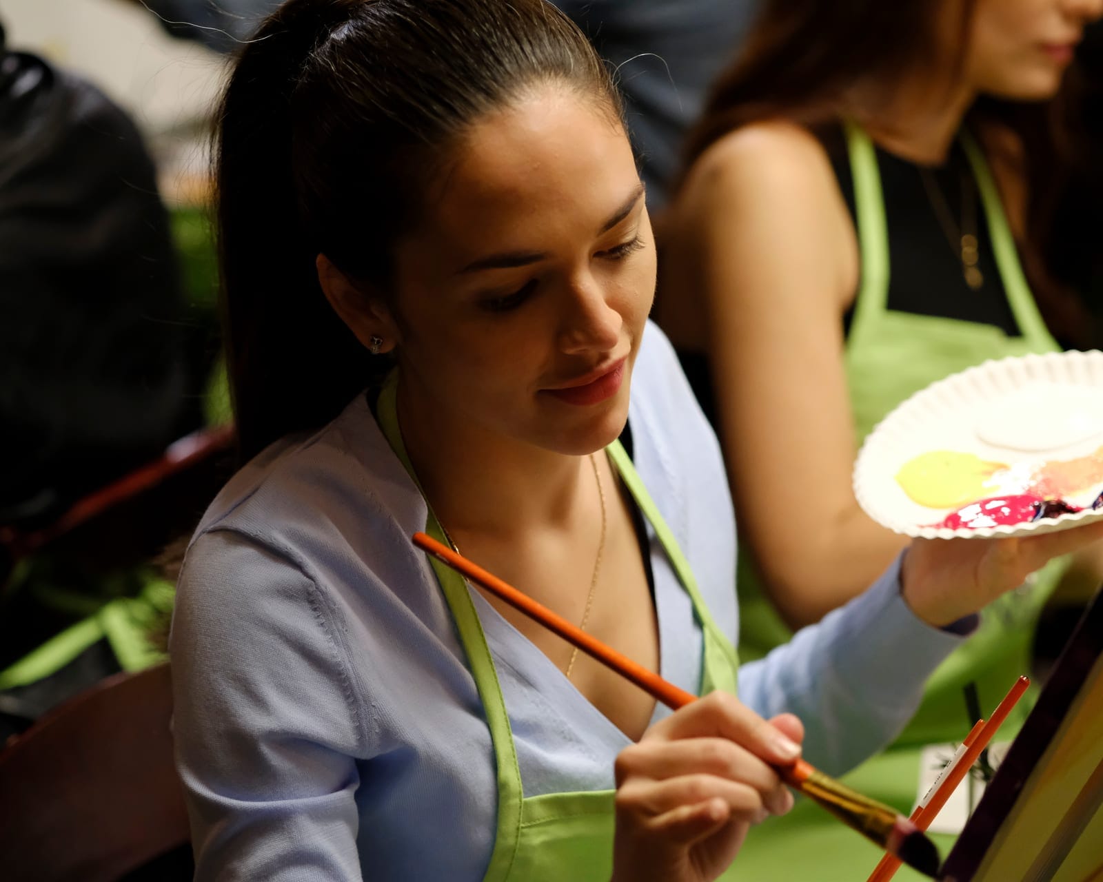 Chunky Knit Pumpkin Duo — sample photo from a paint nite event