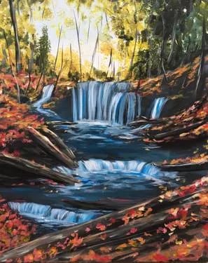 Fall Watrerfalls  — Painting