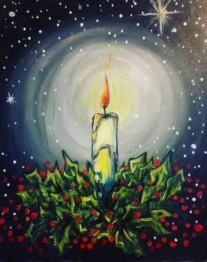 "Christmas By Candle" — Painting