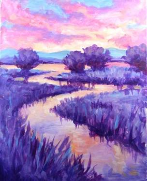 Lavender Sunset — Painting