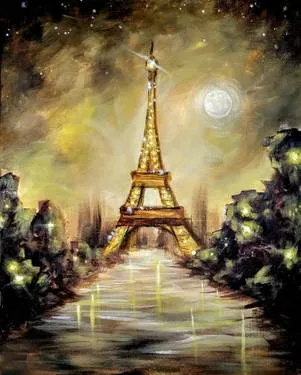Golden Paris Hour — Painting