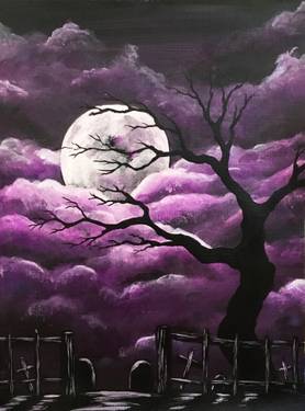 full moon graveyard  — Painting