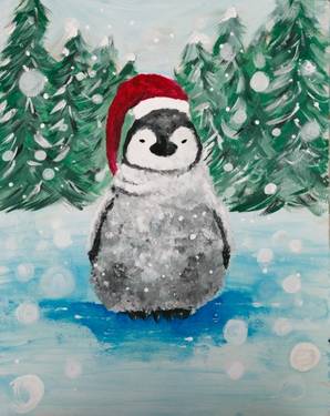 Snowy Little Penguin — Painting
