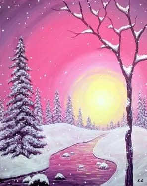 Paint Nite: Riverside Sunrise — Painting